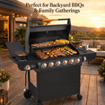 thumbnail image 2 of Metal Fire Pit for Outside, 32'' Stone Finish Fire Pit Table, Wood Burning Outdoor Firepit with Fire Bowl, Mesh Screen Lid, Poker, 2 of 9