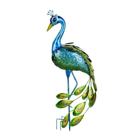 Continental Art Center 3601160B Double Sided Solar Peacock Stake