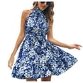 thumbnail image 2 of Pompotops Robe d'Été Aguichant Mode Décontractée Sans Manches à Fleurs en Chiffon, 2 of 7