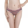 thumbnail image 3 of Xmarks 3 Packs Women's Sexy Striped Low Waist Pure Cotton Thongs Striped Underwear Women's Elastic Pure Cotton T-pants, 3 of 10