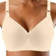 thumbnail image 2 of Sngxgn Womens Wireless Bra, Full-Coverage Pullover Stretch-Knit Bra, Smoothing T-Shirt Bra(Beige,50), 2 of 4
