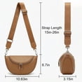 thumbnail image 5 of Bum Bag for Women Travel Purse Crossbody Bags Travel Purse with Adjustable Strap, PU Leather Crescent Bag Shoulder Handbag Sling Chest Bag Fanny Pack for Ladies (Brown), 5 of 8