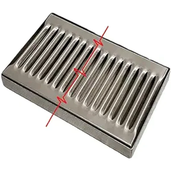 rattleware Drip Tray, Stainless Steel, Super Heavy, Removable Grate, 6"x5"x.75"