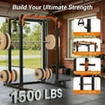 thumbnail image 3 of JoanKaren Power Rack Cage,2000lbs Capacity Weight Rack with Adjustable Cable Crossover Machine,Multi-Function Squat Rack with J Hooks,Dip Bars and Landmine,Balck&Orange, 3 of 8