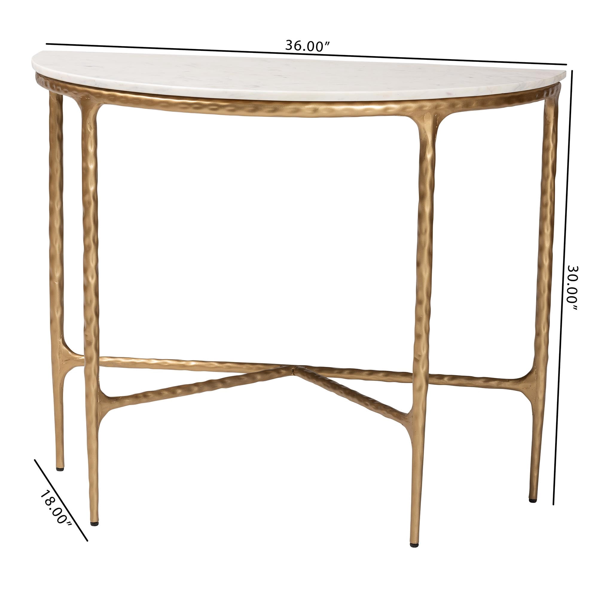 Baxton Studio Akanji Modern Console Table, Marble White