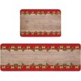 thumbnail image 2 of Kitchen Rug Mat Christmas Bells Pine Tree, Set of 2, Anti-Fatigue Non-Skid Washable Kitchen Runner Rugs, Rustic Wood Soft Comfort Rug for Kitchen, Floor Home, Front of Sink, Laundry, 2 of 5