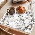 thumbnail image 3 of Placemat Set of 6 Ombre Black Floral Placemats for Dining Table Watercolor Leaves Plant Washable Table Mats for Kitchen and Party Decor Indoor & Outdoor Use, 3 of 8