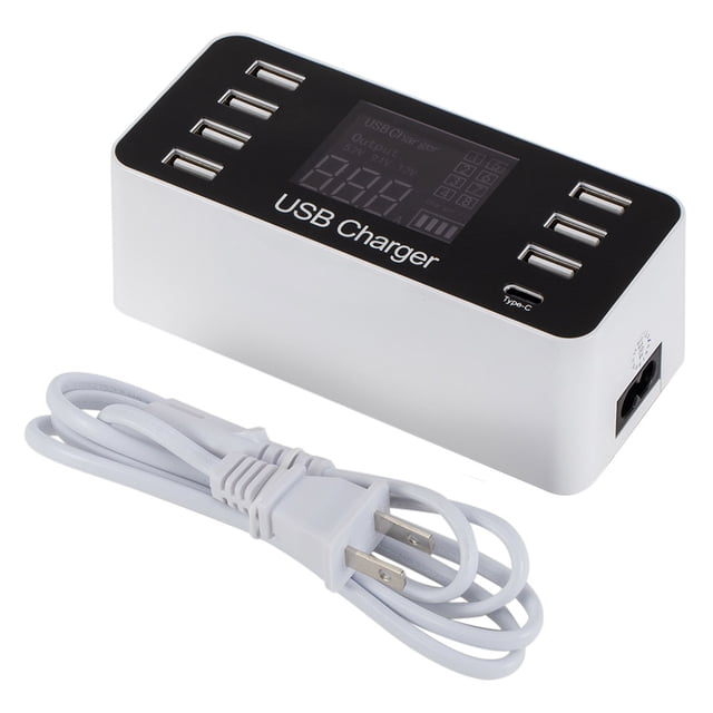 Cargador USB inteligente multifunción A9 Pantalla LCD 7 puertos USB