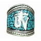 thumbnail image 1 of Anillo Tradicional Tibetano Símbolo OM y Turquesa, 1 of 3