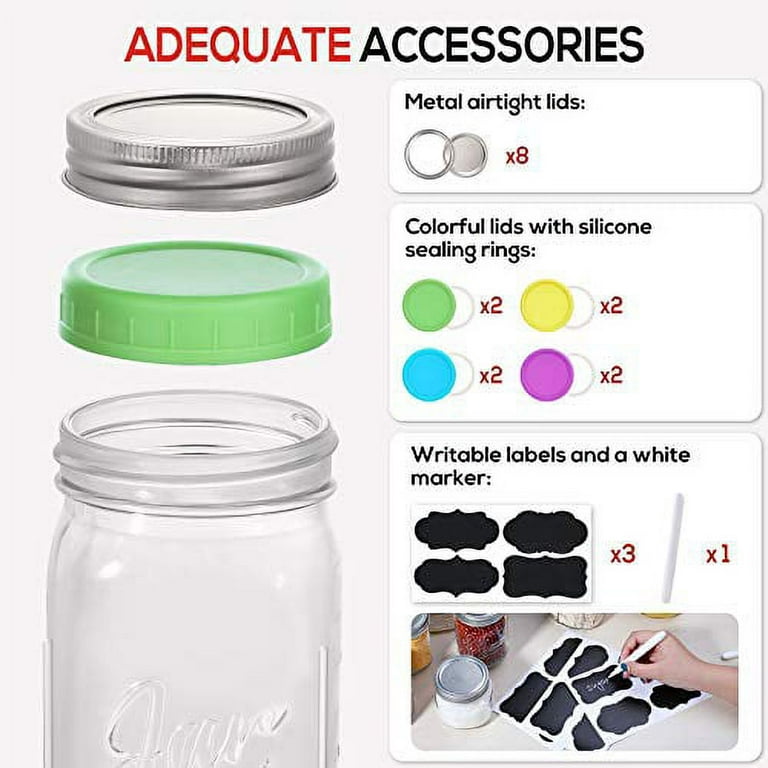 32oz Glass Canning Jars with Metal Airtight Lid 32 Oz Wide Mouth Mason Jars  Bulk for Food Storage - China Cookie Jar and Glass Jar with Lid price