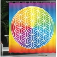thumbnail image 4 of Ambesonne Hippie Shower Curtain, Peace Flower Youth, 69"Wx70"L, Multicolor, 4 of 5