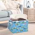 thumbnail image 3 of Yayeee Collapsible Cube Storage Bin with Lid Fabric Closet Decorative Basket with Handles, Blue Cartoon Truck Pattern, 3 of 7