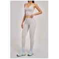 thumbnail image 6 of PISONIC Workout Sets for Women 3 Piece Long Sleeve Zip Up Jacket, V-neck Cami Tank Top, High Waisted Leggings Gym Athletic Sets, 6 of 7