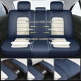 thumbnail image 3 of Fit for TOYOTA COROLLA 2009 Car Seat Cover, Faux Leather Full Set of 5 Seats With a Headrest and Lumbar Support Beautify Interior, Blue and White Car Seat Covers, Beautify the Interior of Old Cars, 3 of 7