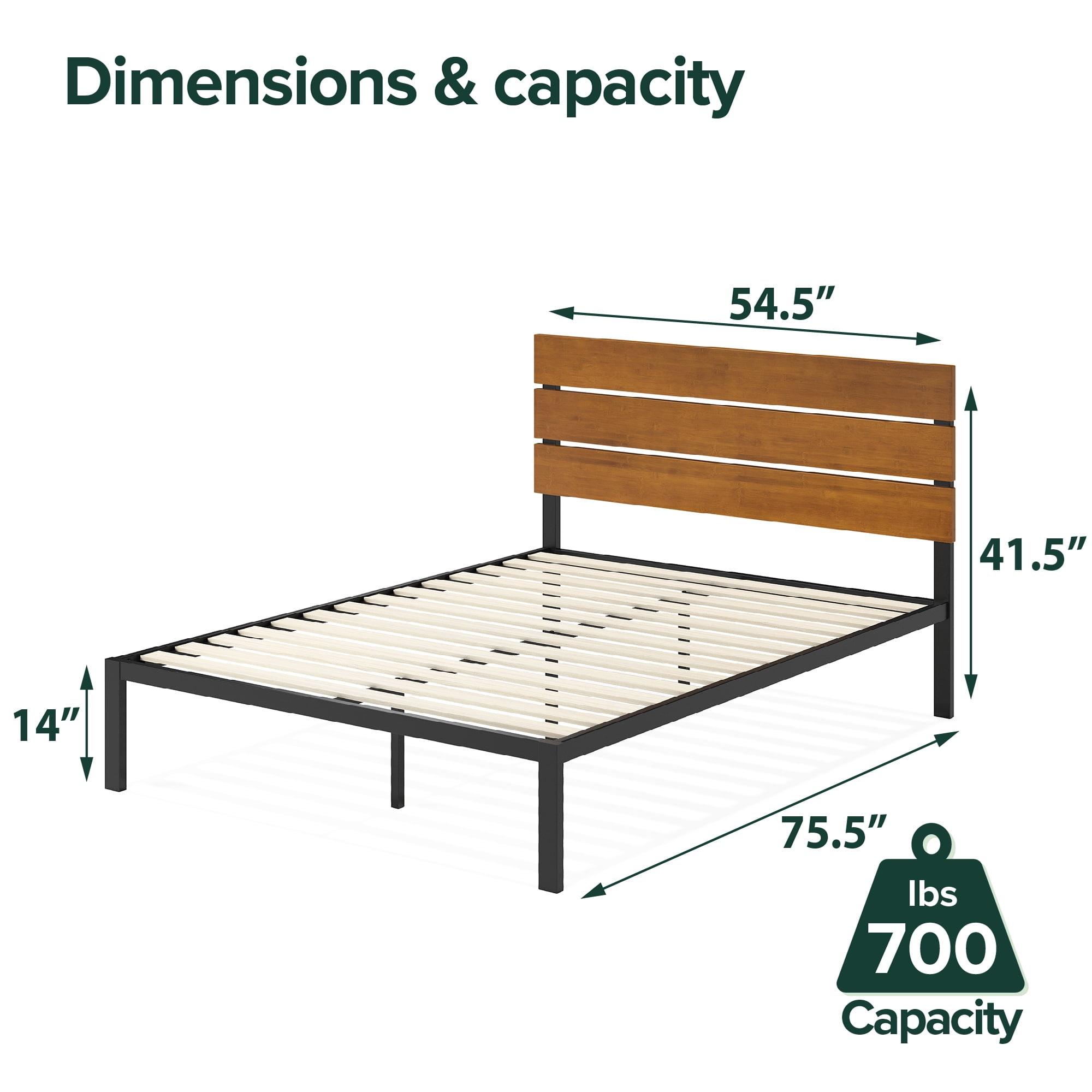 Zinus Paul 42" Metal Platform Bed Frame, Full