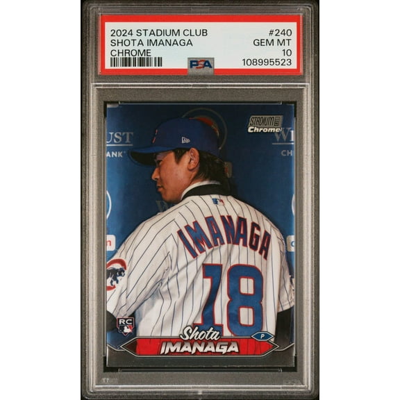 Graded 2024 Topps Stadium Club Shota Imanaga #240 Chrome Rookie RC Baseball Card PSA 10 Gem Mint