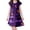R112 Purple, variant on Curuila Children Girls Halloween Dress Flutter Sleeve Hallowmas Cartoon Print Crew Neck For Party Soft Casual Dresses Size 3-4 Years