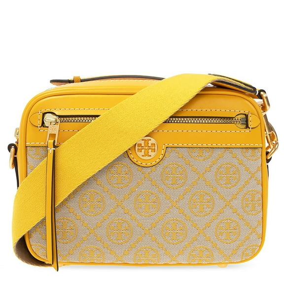 Tory Burch Women's T Monogram Jacquard Camera Crossbody Bag (Yellow)