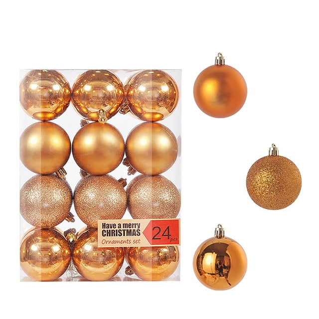 Horkkom Christmas Balls Christmas Tree Decorations Christmas Balls 24 Hanging Decorations Christmas Plastic Balls Electroplating Decoration Hanging Decoration Set 24pc 3cm 9*12*6