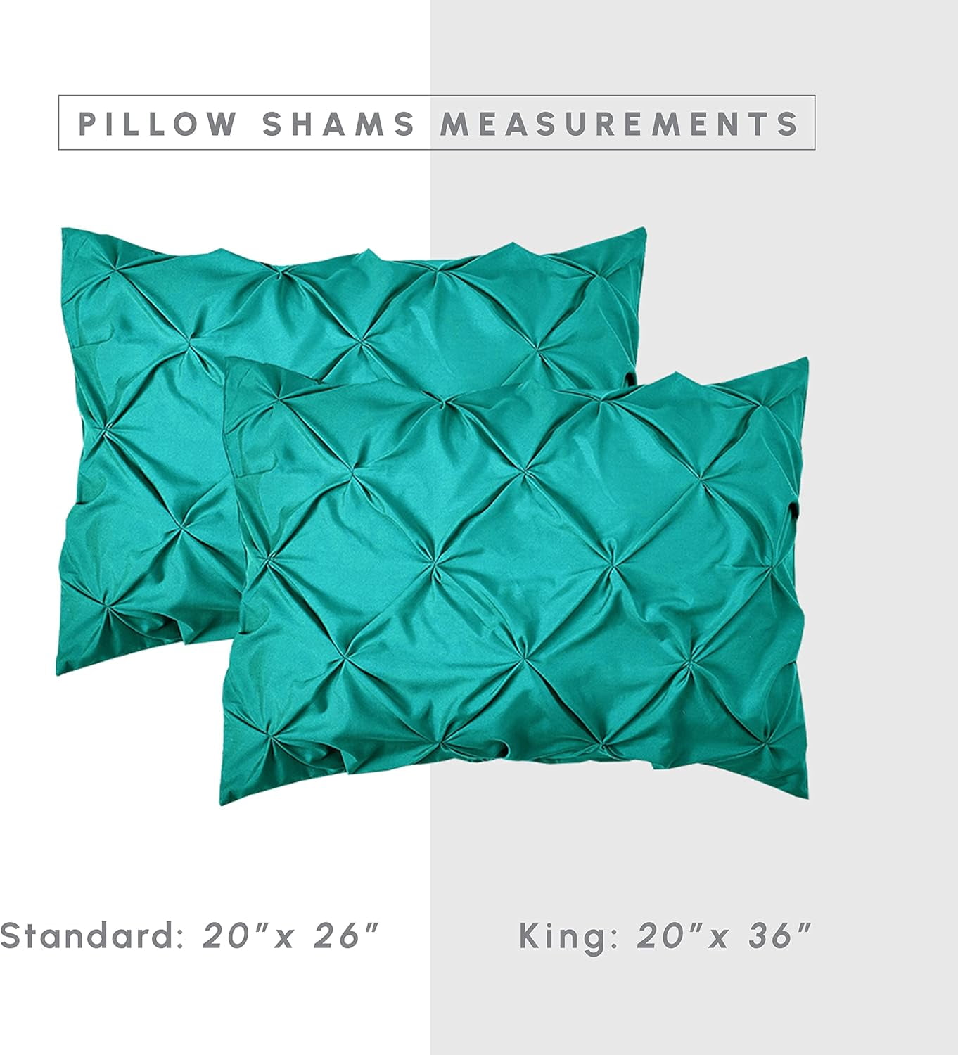 Elegant Comfort Microfiber Pintuck Comforter Set, 8-Piece Bedding, Full/Queen, Teal