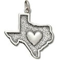 thumbnail image 1 of Sterling Silver 16" .8mm Box Chain Heart Of Texas State Pendant Necklace, 1 of 2
