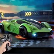 BUTOMKY 1:24 Scale Lamborghini RC Drift Car, 2.4GHz High Speed Racing Car with LED Headlights,3 Speed Modes, Extra Tires & Race Cones, Rechargeable Toy Gift for Kids 4-12 Years Old