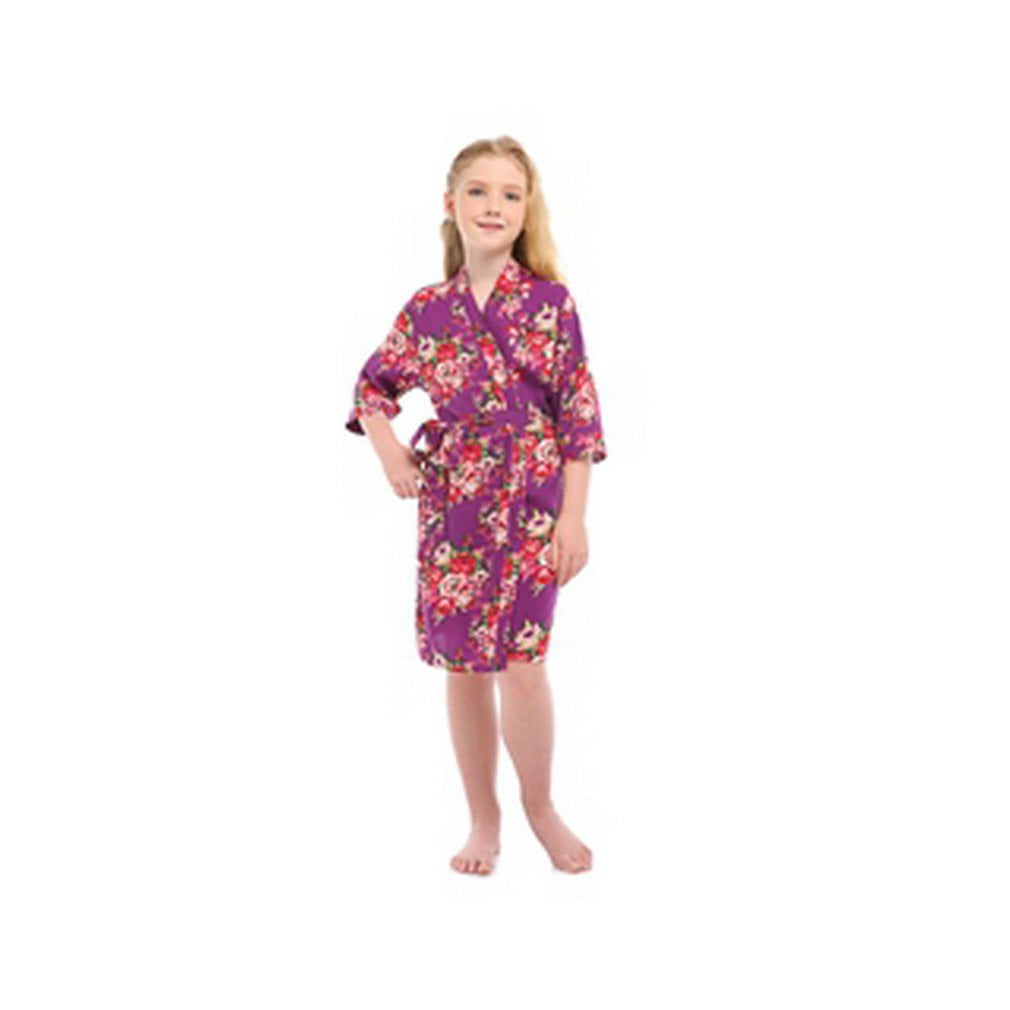 Summer Floral Printed Kimono Robes Children Girls Night Robe