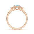 thumbnail image 2 of ANGARA Natural Solitaire Oval 1 ct Aquamarine and Diamond Promise Ring in 14K Rose Gold for Women (Size-8x6mm) | March Birthstone, Anniversary, Jewelry Gift for Women | Natural Aquamarine Ring, 2 of 10