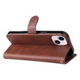 thumbnail image 3 of Nalacover Wallet Case for iPhone 15, Card Slots Holder Magnetic Clasp Premium Luxury PU Leather Flip Folio Cover with Kickstand Wrist Strap Soft Silicone Shockproof Case, Brown, 3 of 9