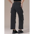 thumbnail image 4 of DARING DIVA Women's Cargo Jeans Straight High Waist Baggy Denim Pants S Black, 4 of 7