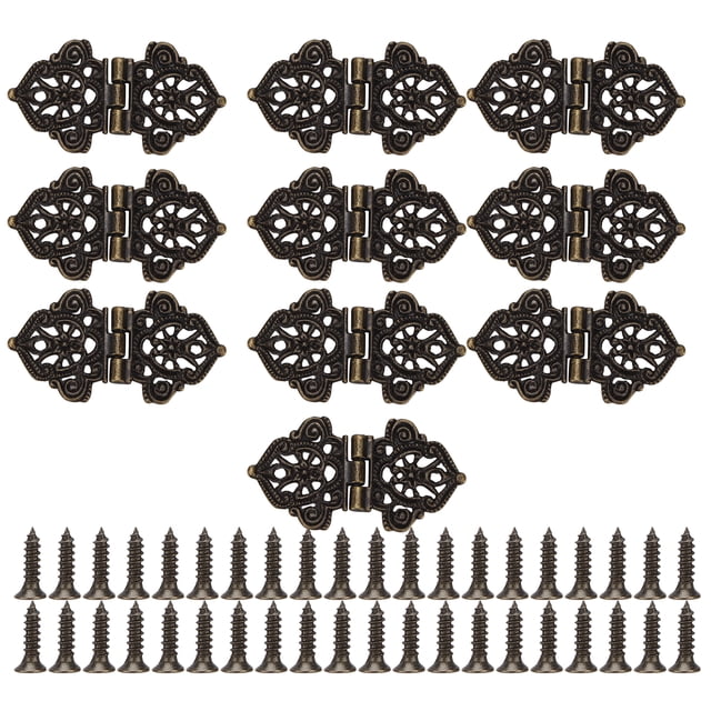 Bisagras Decorativas Antiguas ANGGREK 10 Unids/set Antioxidantes Patrones Exquisitos Para Casas De Muñecas Para Cajones Para Joyeros