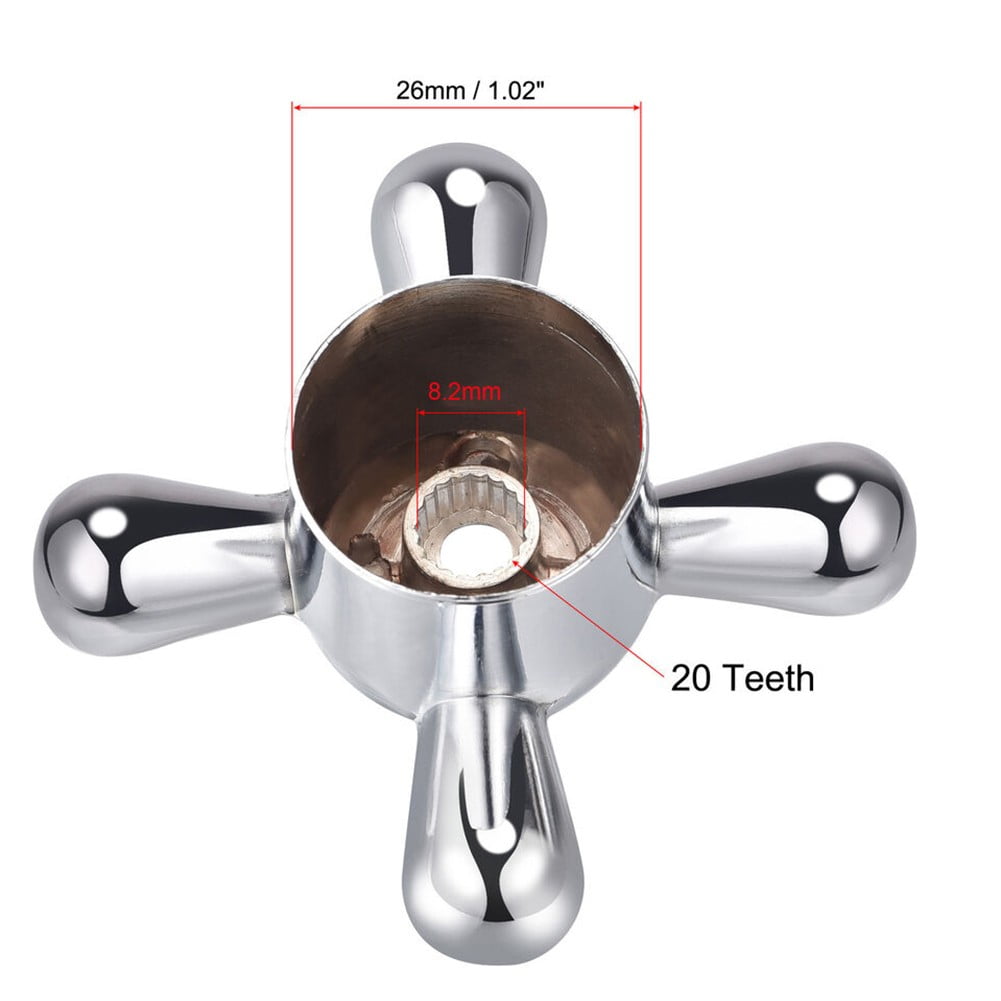 2-Pack Alloy Faucet Handle Replacement Kit – 8mm X 20-Tooth Valve Core, Easy Install For Kitchen & Bathroom