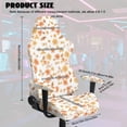thumbnail image 4 of SCRAWLGOD Floral Leaf Orange White 4 Pieces Gaming Chair Slipcover with Armrest Covers Stretch Rotating Gaming Chair Protector Office Desk Chair Cover Cat Scratch Proof, 4 of 7
