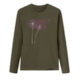 thumbnail image 3 of Oiangi Breast Cancer Awareness Shirts for Women Pink Ribbon Long Sleeve Crewneck Tops Fall Casual Tee Support Survivor Green M, 3 of 3