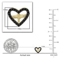thumbnail image 3 of Dazzlingrock Collection Round Black Diamond Small Cross Within Open Heart Frame Screwback Stud Earrings for Women (0.10 ctw, Color Black, Clarity Opaque) in 10K Yellow Gold, 3 of 4
