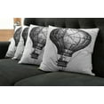 thumbnail image 5 of Ambesonne Black White Throw Pillow Cover 4 Pack, Balloon in the Sky, 18", Black White, 5 of 5