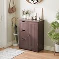 thumbnail image 3 of ZENY Bathroom Storage Cabinet with 3 Drawers and 1 Adjustable Shelf , Entryway Home Decor Furniture Towels Storage Organizer Unit, Brown, 3 of 8