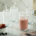 thumbnail image 4 of Better Homes & Gardens 16 oz Dome Lid Glass Tumbler, Clear, 4 of 8