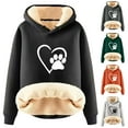 thumbnail image 5 of Womens Heart Print Hoodies Plus Size Warm Fleece Lined Sherpa Pullover Funny Y2k Sweater Long Sleeve Hooded Tops,Womens Sherpa Lined Hoodies, 5 of 5