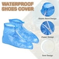 thumbnail image 4 of Uxcell Waterproof Shoes Cover XXXL (US 9) Non-Slip Reusable Overshoes Rain Galoshes Rain Shoe Protectors W Zipper for Man Women Rainy Outdoor, Blue, 4 of 7
