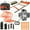 Orange, variant on 42pcs Agility Ladder Football Training Equipment Set Include 4 Agility Hurdles 24 Cones Running Parachute 12ft Ladder