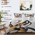 thumbnail image 3 of Gold Black Abstract 4 Piece Duvet Cover Set California King Size Geometric Street Art Soft Bedding Set Comforter Cover, 1 Duvet Cover 1 Flat Sheets and 2 Pillowcases, 3 of 9