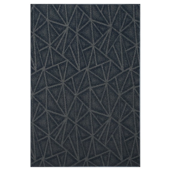 Furnish My Place Indoor Floor Rug - 8 ft. x 10 ft., Navy, Geometrical Print, Customized Area Rug for Bedrooms, Hallways, Living Rooms