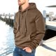 thumbnail image 1 of pstuiky camisa de manga larga para hombre, Sudadera con capucha y bolsillo de manga larga holgada informal de colores sólidos para hombre top de hombre m, 1 of 9