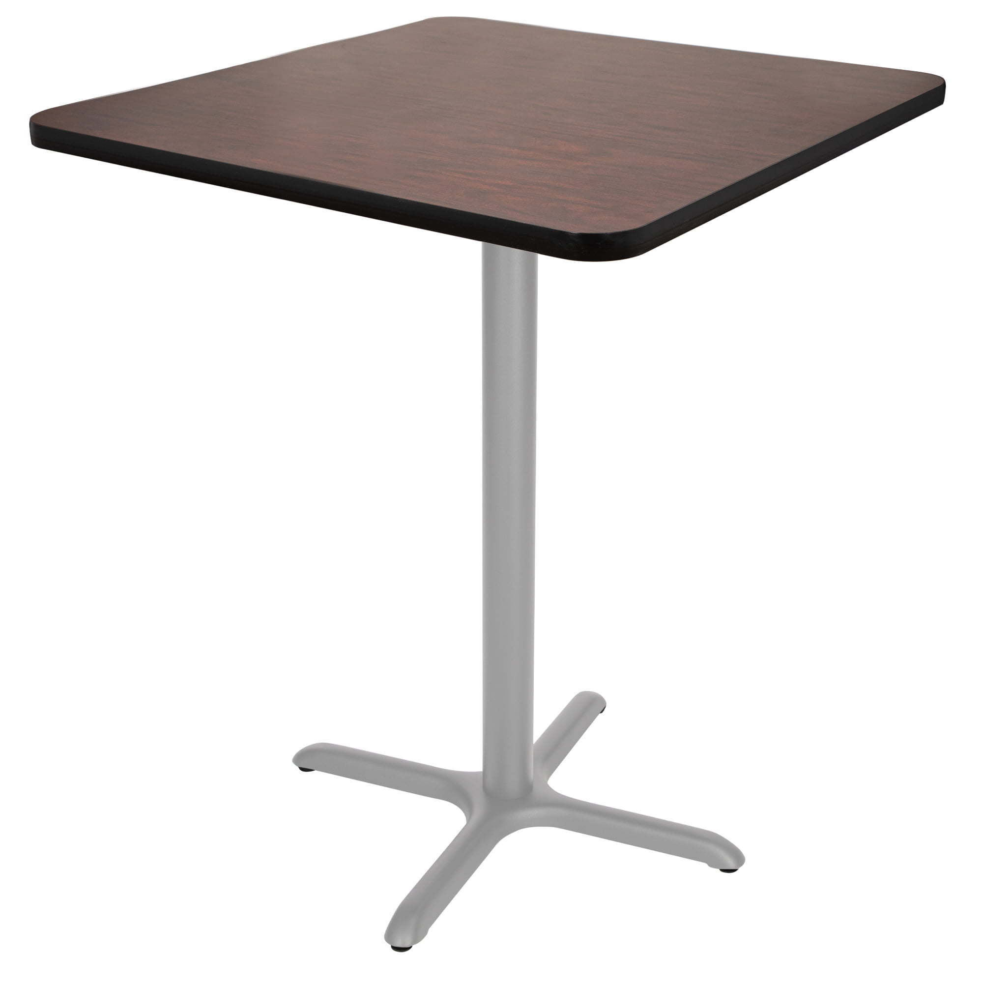 Hampden Furnishings Bennet Collection 36-Inch Square Cafe Table with X Base, Steel Frame, Mahogany Top
