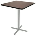 thumbnail image 4 of Hampden Furnishings Bennet Collection Steel Frame 36" Square Top, X Base, 42" Height, Cafe Table Grey Frame/Mahogany Top, 4 of 5