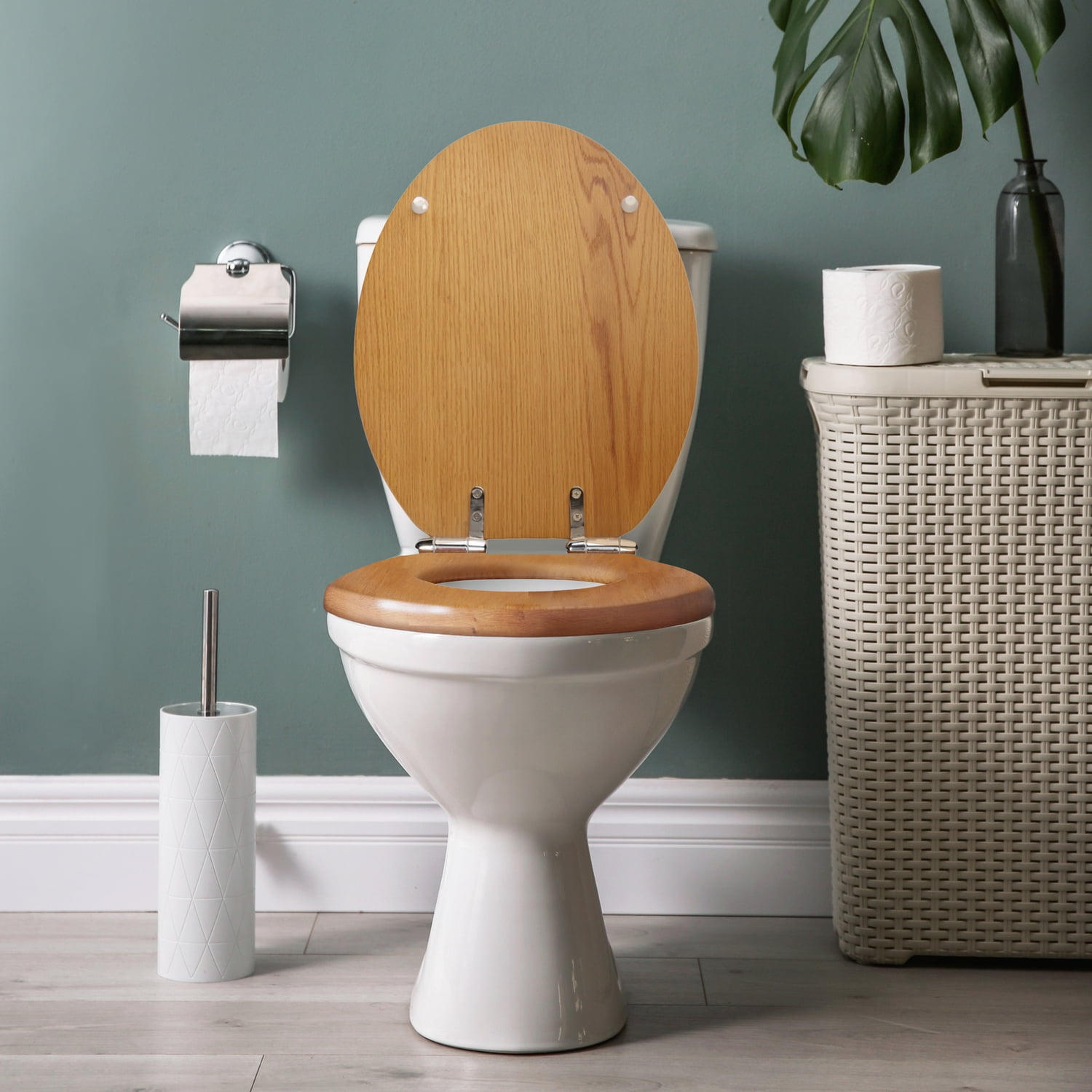 Design House Dalton Elongated Wood Toilet Seat in Honey Oak