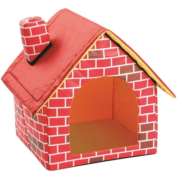 PBPBOX Pet House Bed for Small Dogs and Cats in Red Brick Design 1Pack