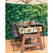 Boho Brown Outdoor Tablecloth - 60x84 Inch Rectangle Dining Table Cover, Southwestern Farm Animals Vintage Plaid Waterproof Outdoor Table Cloth with Umbrella Hole & Zipper for Picnic/Patio