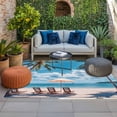 thumbnail image 2 of Summer Beach Coastal Outdoor Rug for Patio/Deck/Porch, Non-Slip Large Area Rug 5 x 7 Ft, Blue Sea Ocean Landscape Hawaii Indoor Outdoor Rugs Washable Area Rugs, Reversible Camping Rug Carpet Runner, 2 of 8